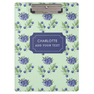Schattigee Waterverf Blueberry fruit Patroon mint  Klembord
