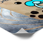 Schattigee Waterverf Boba Tea Baby shower Welkomst Poster (Hoek)