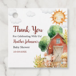 Schattigee Waterverf Boerderij Baby shower Bedankjes Labels