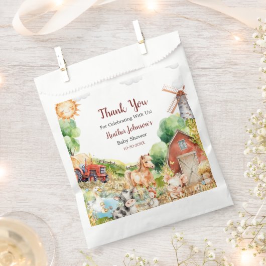 Schattigee Waterverf Boerderij Baby shower Bedankzakje (Geknipt)