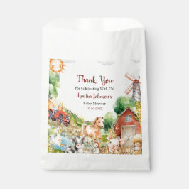 Schattigee Waterverf Boerderij Baby shower Bedankzakje