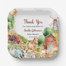 Schattigee Waterverf Boerderij Baby shower