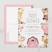 Schattigee Waterverf Boerderij Dieren Barnyard Bab Briefkaart (Voorkant / Achterkant)