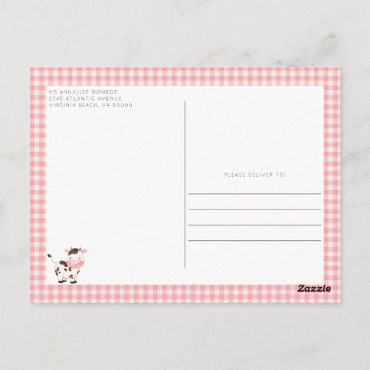 Schattigee Waterverf Boerderij Dieren Barnyard Bab Briefkaart (Achterkant)