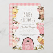 Schattigee Waterverf Boerderij Dieren Barnyard Bab Kaart (Voorkant / Achterkant)