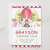 Schattigee Waterverf Boerderij Verjaardag Kaart (Voorkant)