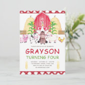 Schattigee Waterverf Boerderij Verjaardag Kaart (Staand voorkant)