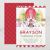 Schattigee Waterverf Boerderij Verjaardag Kaart (Voorkant / Achterkant)