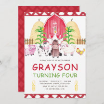 Schattigee Waterverf Boerderij Verjaardag