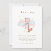 Schattigee Waterverf Boho Bunny Stars Baby shower Bedankkaart (Voorkant)