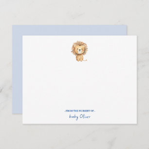 Schattigee waterverf Boho Lion Baby Boy Bedankkaart