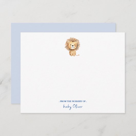 Schattigee waterverf Boho Lion Baby Boy Bedankkaart (Voorkant / Achterkant)