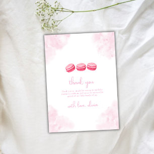 Schattigee Waterverf Bonjour Bébé Macaron Baby sho Bedankkaart