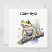 Schattigee Waterverf Boomkikker, aangepast Feestdagenkaart (Voorkant)