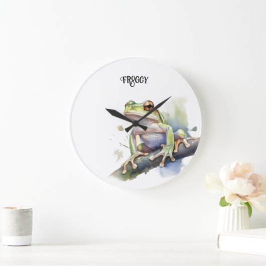 Schattigee Waterverf Boomkikker, aangepast Grote Klok (Huis)