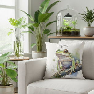 Schattigee Waterverf Boomkikker, aangepast Kussen