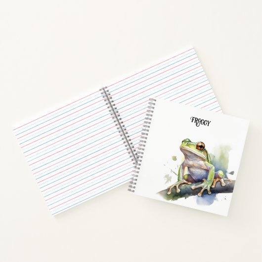 Schattigee Waterverf Boomkikker, aangepast Notitieboek (Binnen)