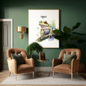 Schattigee Waterverf Boomkikker, aangepast Poster