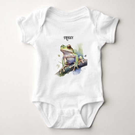Schattigee Waterverf Boomkikker, aangepast Romper (Voorkant)