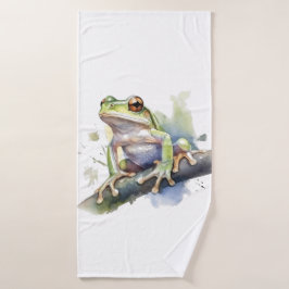 Schattigee Waterverf boomkikker Badhanddoek