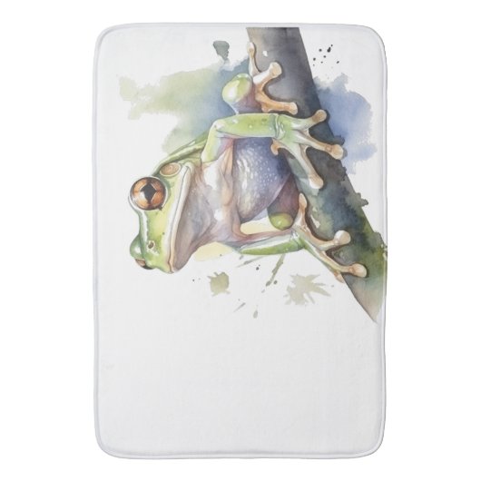 Schattigee Waterverf boomkikker Badmat (Voorkant Verticaal)