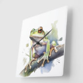 Schattigee Waterverf boomkikker Vierkante Klok (Hoek)
