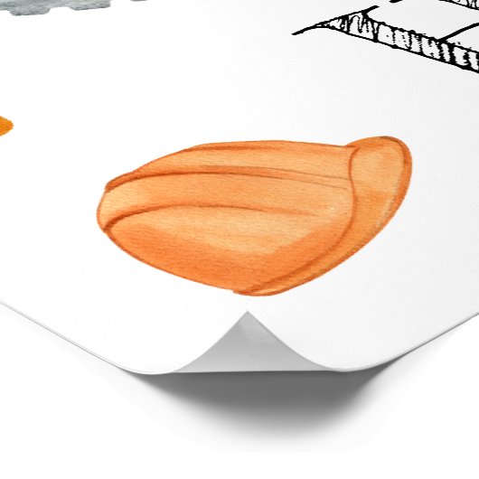 Schattigee Waterverf Bouw Verjaardag Poster (Hoek)