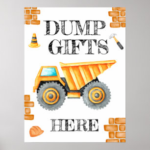 Schattigee Waterverf Bouw Verjaardag Poster