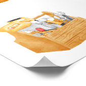 Schattigee Waterverf Bouw Verjaardag Poster (Hoek)