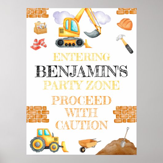 Schattigee Waterverf Bouwverjaardag Poster (Voorkant)