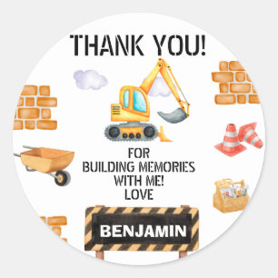 Schattigee Waterverf Bouwverjaardag Ronde Sticker