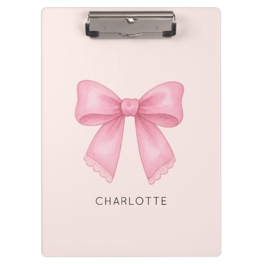 Schattigee Waterverf Bow Coquette Klembord (Voorkant)