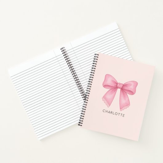 Schattigee Waterverf Bow Coquette Notitieboek (Binnen)