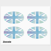 Schattigee Waterverf Britse vlag Ovale Sticker (Vel)