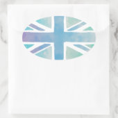 Schattigee Waterverf Britse vlag Ovale Sticker (Tas)