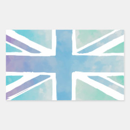 Schattigee Waterverf Britse vlag Rechthoekige Sticker