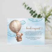 Schattigee waterverf bruine teddybeer heteluchtbal informatiekaartje (Staand voorkant)