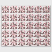 Schattigee Waterverf Bruine Wasbeer Verjaardagscèn Cadeaupapier (Vlak)