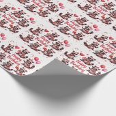 Schattigee Waterverf Bruine Wasbeer Verjaardagscèn Cadeaupapier (Hoek)