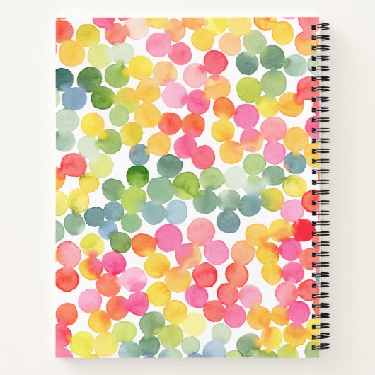 Schattigee Waterverf bubbels kleurrijke naam schet Notitieboek (Achterkant)