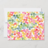Schattigee Waterverf Bubble Stippen Kleurrijke Ran Notitiekaartje (Achterkant)