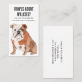 Schattigee Waterverf Bull Dog Walker Visitekaartje (Voorkant / Achterkant)