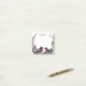 Schattigee Waterverf Bullfinches Krans Post-it® Notes (Op bureau)