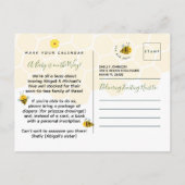 👶🐝Schattigee Waterverf Bumble Bee Budget Baby sh Briefkaart (Achterkant)