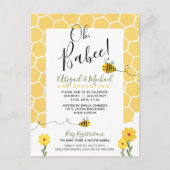 👶🐝Schattigee Waterverf Bumble Bee Budget Baby sh Briefkaart (Voorkant)
