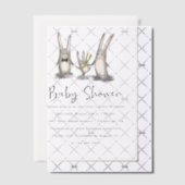 Schattigee Waterverf Bunnies Baby shower Vellum Uitnodigingen (Offset (Uitnodiging))