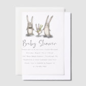 Schattigee Waterverf Bunnies Baby shower Vellum Uitnodigingen (Offset)