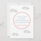 Schattigee waterverf Bunny 1e Verjaardag Kaart (Achterkant)