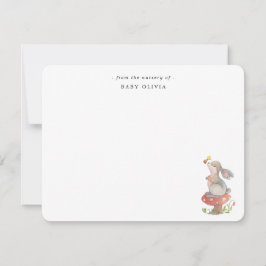Schattigee waterverf Bunny Baby meisje Bedankkaart