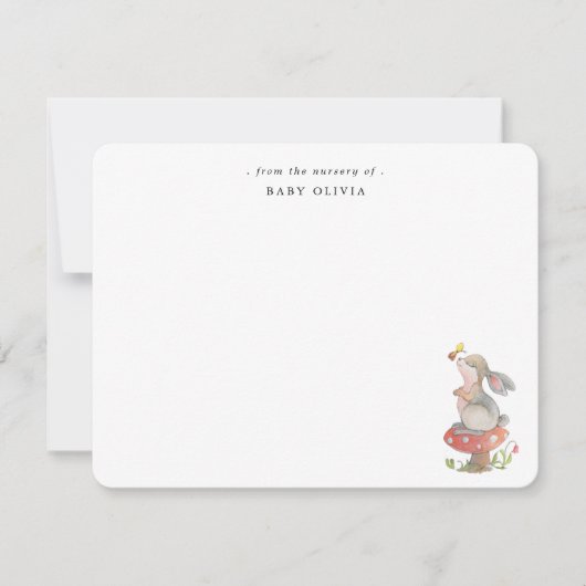 Schattigee waterverf Bunny Baby meisje Bedankkaart (Voorkant)